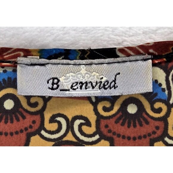 Kimono Boho Tribal Black Fringe Cardigan M by B_envied Wrap Gypsey Floral - Picture 8 of 13